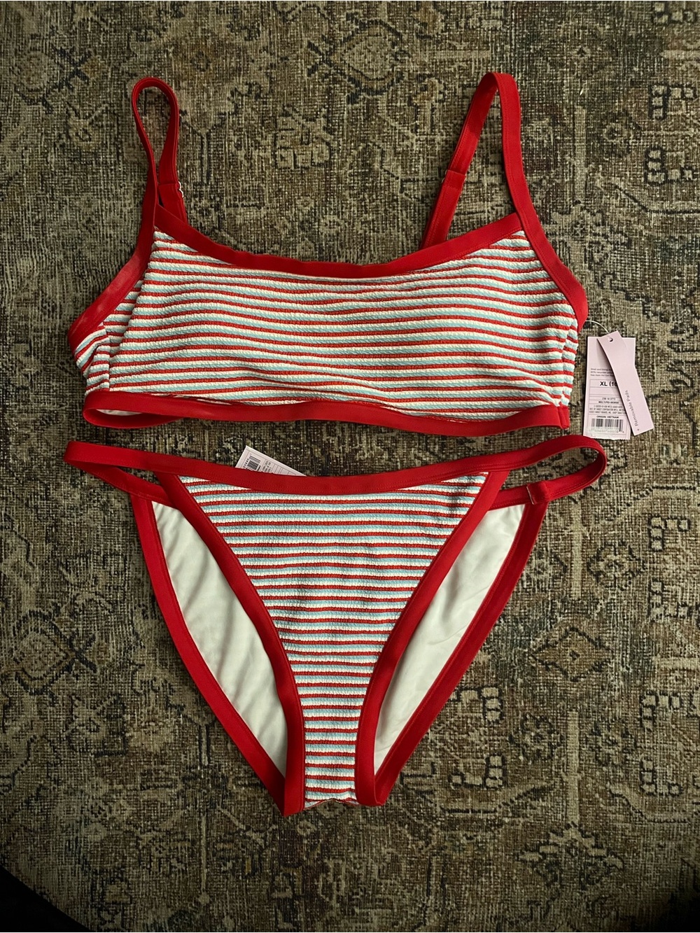 Red Striped Bikini Set - Women Intimates & Sleepwear